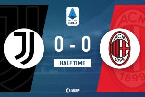 半场-尤文图斯暂0-0AC米兰 两队各1次射正